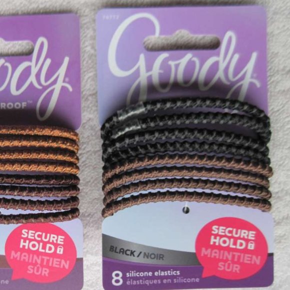 8 Goody Slide Proof Secure Hold Elastic Hair Bands - Picture 4 of 5